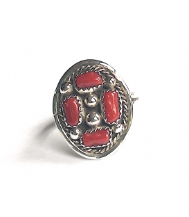 Bague marguerite corail