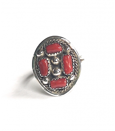 Bague marguerite corail