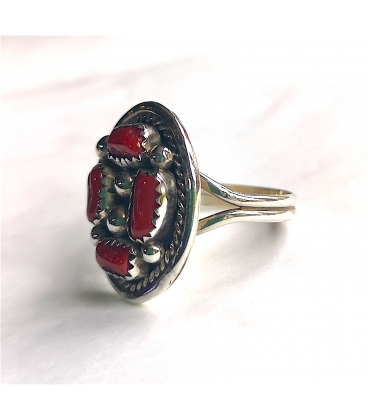 Bague marguerite corail