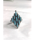 Bague Zuni turquoise losange