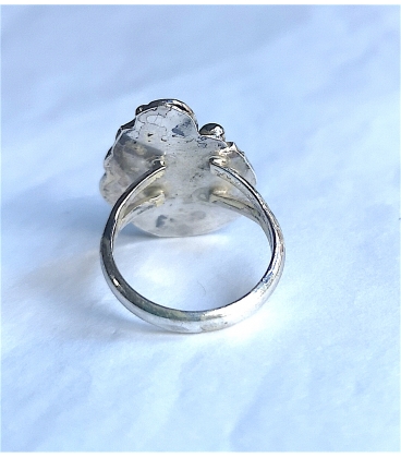 Bague feuille et turquoise