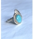 Bague feuille et turquoise