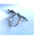Bague  Zuni longue feuilles et turquoises