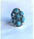 Bague Zuni marguerite 7 turquoises