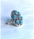 Bague Zuni marguerite 7 turquoises