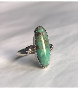 Bague turquoise verte ovale