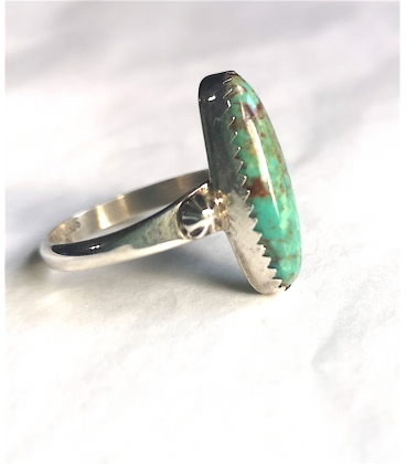 Bague turquoise verte ovale