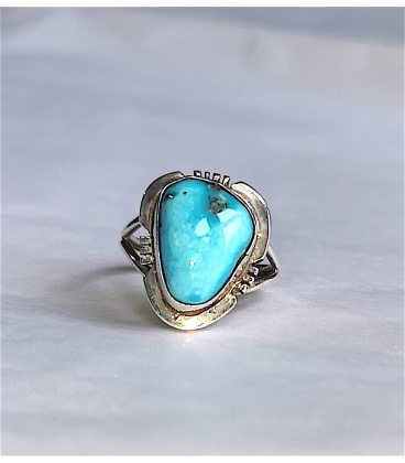 Bague Navajo turquoise triangle