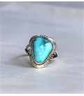 Bague Navajo turquoise triangle