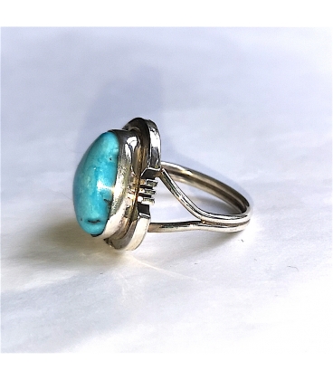 Bague Navajo turquoise triangle