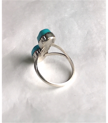 Bague avec deux turquoises