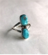 Bague avec deux turquoises