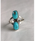 Bague avec deux turquoises