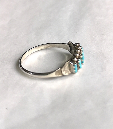 Bague navajo avec 6 petites turquoises