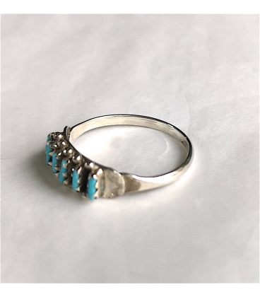 Bague navajo avec 6 petites turquoises