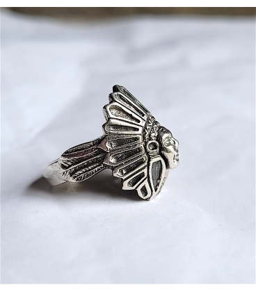 Bague tête chef indien
