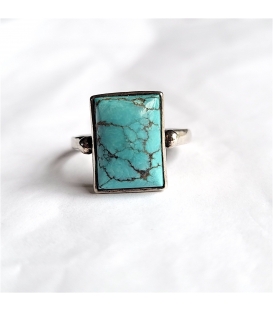 Bague turquoise rectangle