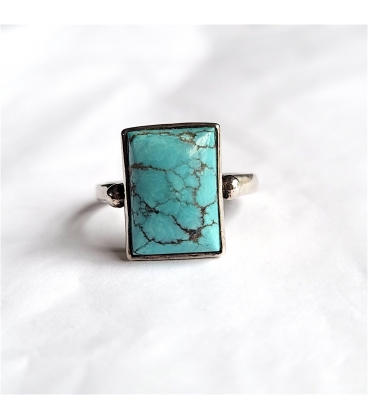 Bague turquoise rectangle