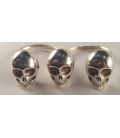 Bague double doigt tête de mort