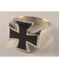 Bague Croix de Malte Noire