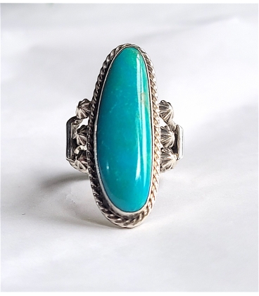 Bague longue turquoise