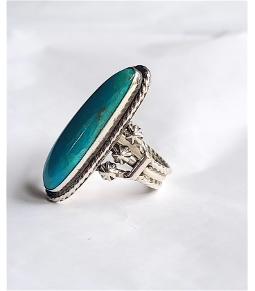 Bague longue turquoise