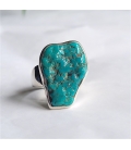 Bague turquoise brute