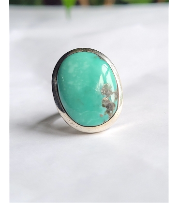 Bague ovale turquoise clair