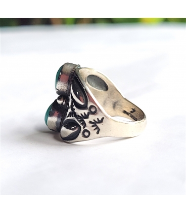 Bague deux turquoises