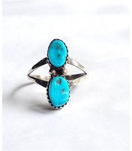 bague deux turquoises