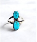 bague deux turquoises