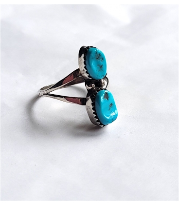 bague deux turquoises