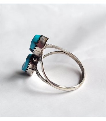 bague deux turquoises