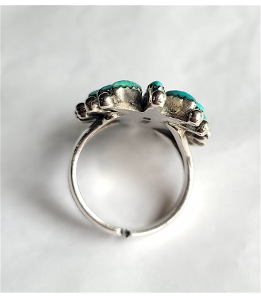 Bague fleur turquoise