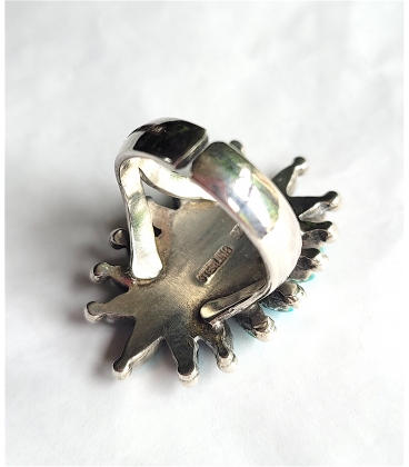 Bague fleur turquoise