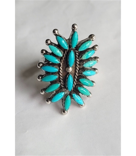 Bague fleur turquoise