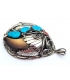 Pendentif griffe d'ours Corail et turquoises