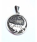 Pendentif rond Salamandre