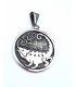 Pendentif rond Salamandre