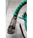 Ensemble fouet "whips" et lacet portefeuille en cuir vert et noir