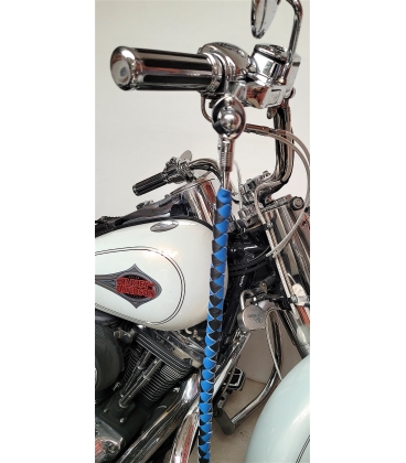 Ensemble fouet "whips" et lacet portefeuille en cuir bleu et noir