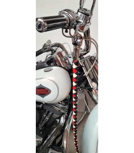 Ensemble fouet "whips" et lacet portefeuille en cuir rouge noir et blanc