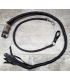 Ensemble fouet "whips" et lacet portefeuille en cuir noir