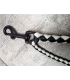 Lacet double en cuir noir et blanc