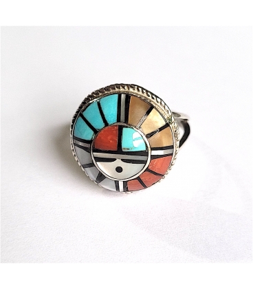 bague Zuni ronde en relief