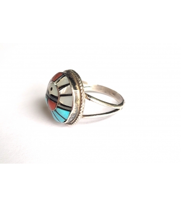 bague Zuni ronde en relief