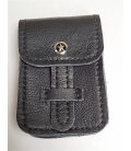 Etui à cigarettes en cuir noir fait main