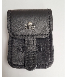 Etui pour paquet de cigarettes en cuir noir