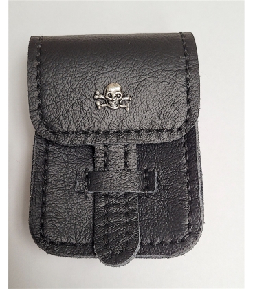 Etui pour paquet de cigarettes en cuir noir