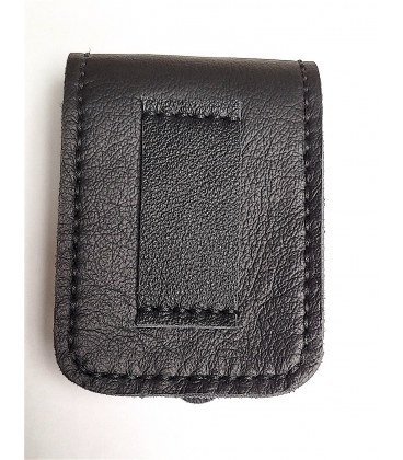 Etui à cigarettes en cuir noir fait main